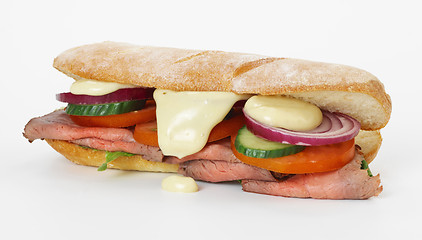 Image showing sandwich with meat and vegetables