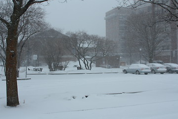 Image showing Picture taken during a winter storm that passed by the city - in a parking lot