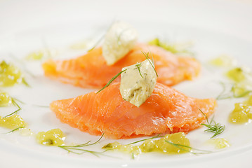 Image showing salmon ravioli