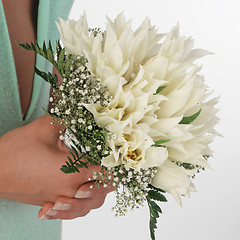 Image showing bouquet of white tulips