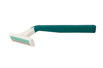 Image showing Green disposable razor
