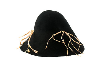 Image showing Scarecrow black felt hat with some straw