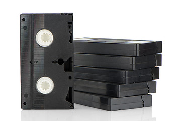 Image showing Pile of videotapes
