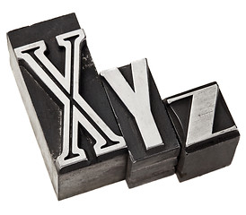 Image showing xyz letters in metal type