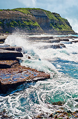 Image showing waves on rocks at the coast