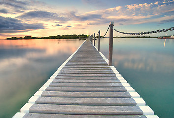 Image showing pontoon jetty across the water