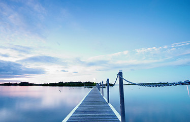 Image showing pontoon jetty across the water