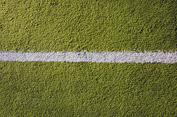 Image showing Synthetic sport pitch white mark background 