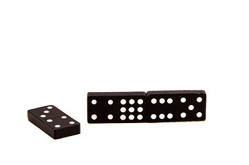 Image showing domino game white dots number isolated on white background. 