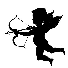 Image showing cupid silhouette isolated on white