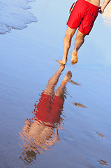 Image showing Jogger and Reflection