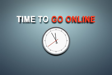 Image showing Time to go online at the wall