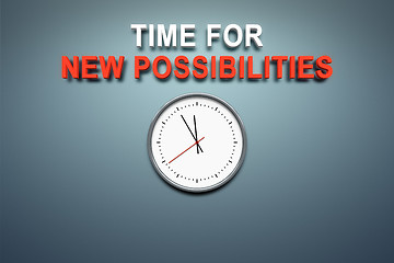 Image showing Time for new possibilities at the wall