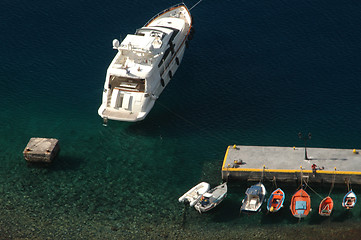 Image showing yacht and small boats