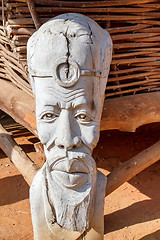 Image showing African carved wooden statue