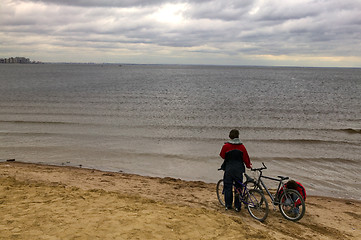 Image showing Boys with bicycles