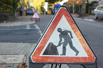 Image showing Men at Work Roadsign