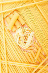 Image showing Different kinds of italian pasta 