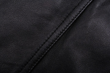 Image showing Black leather texture