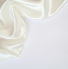 Image showing Smooth elegant white silk as background 