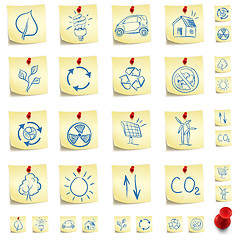 Image showing Eco Sticker Icon Set