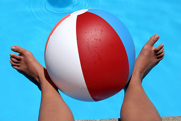 Image showing Beach ball Feet