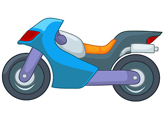 Image showing Cartoon Motorcycle