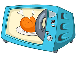 Image showing Cartoon Home Kitchen Microwave