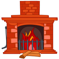 Image showing Cartoon Home Fireplace