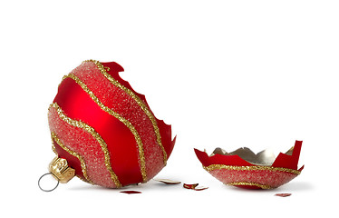 Image showing Broken christmas ball