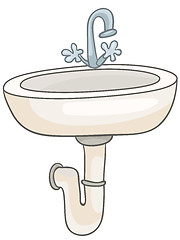 Image showing Cartoon Home Washroom Sink