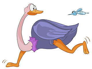 Image showing Cartoon Character Ostrich