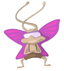 Image showing Cartoon Character Artful Pilot Butterfly