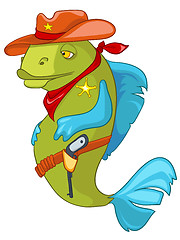 Image showing Cartoon Character Fish Sheriff