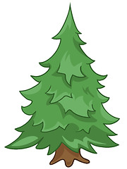 Image showing Cartoon Nature Tree Fir