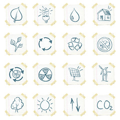 Image showing Eco Sticker Icon Set