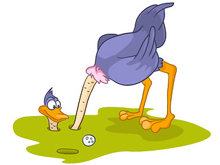 Image showing Cartoon Character Ostrich