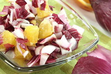 Image showing Chicory salad with orange slices