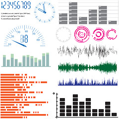 Image showing Set of design elements - equalizers and scales