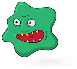 Image showing Evil scary green microbe - funny illustration