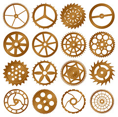 Image showing Set of design elements - watch gears