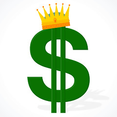 Image showing Currency symbol - dollar with a royal crown