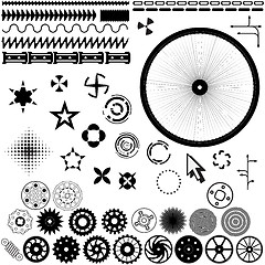 Image showing Set of elements for design - gears, wheels