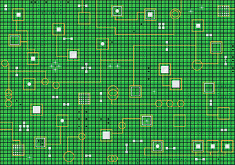 Image showing Electronic hi-tech abstract green background