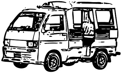 Image showing Minibus - a simplified monochrome