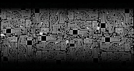 Image showing Circuit board - silver black