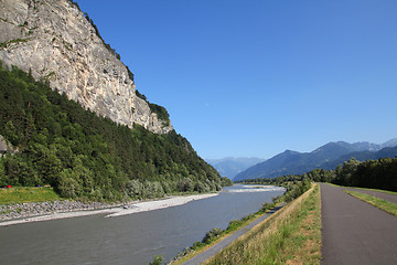 Image showing Cycling along Rhine