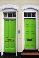 Image showing Green door