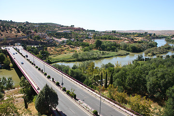 Image showing Spain - Tagus river bridge