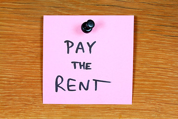Image showing Pay the rent